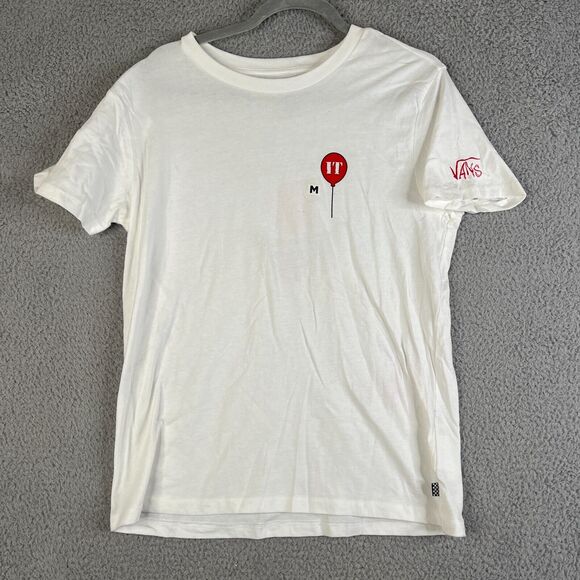 Vans x IT T Shirt Mens Medium White Graphic Horror Movie Surf Skate - Picture 2 of 9